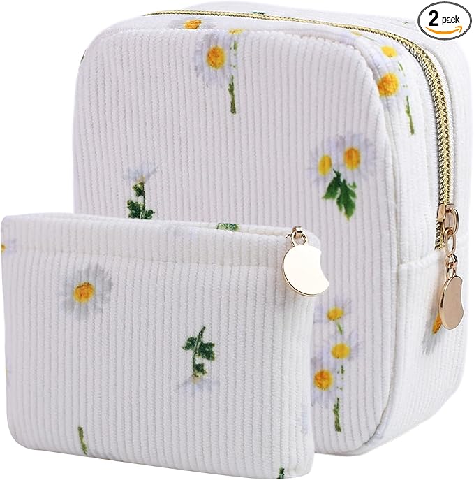 2-Pack Period Bag for Women Girls, Portable Corduroy Sanitary Napkin Storage Bag Period Pouch Small Discreet Menstrual Pouch, Sanitary Pads Period Kits Tampons Holder for First Period