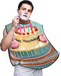 YQxwJL Happy Birthday Big Cake Print Beard Bib Shaving Apron, Beard Hair Trimming Cape Gift For Dad