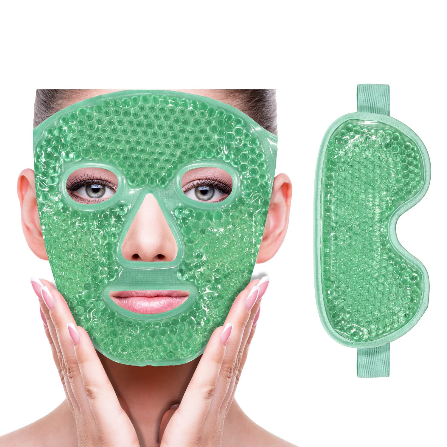 ZNÖCUETÖD Cooling Mask Ice Pack for Face Eye, Hot Cold Compress for Face