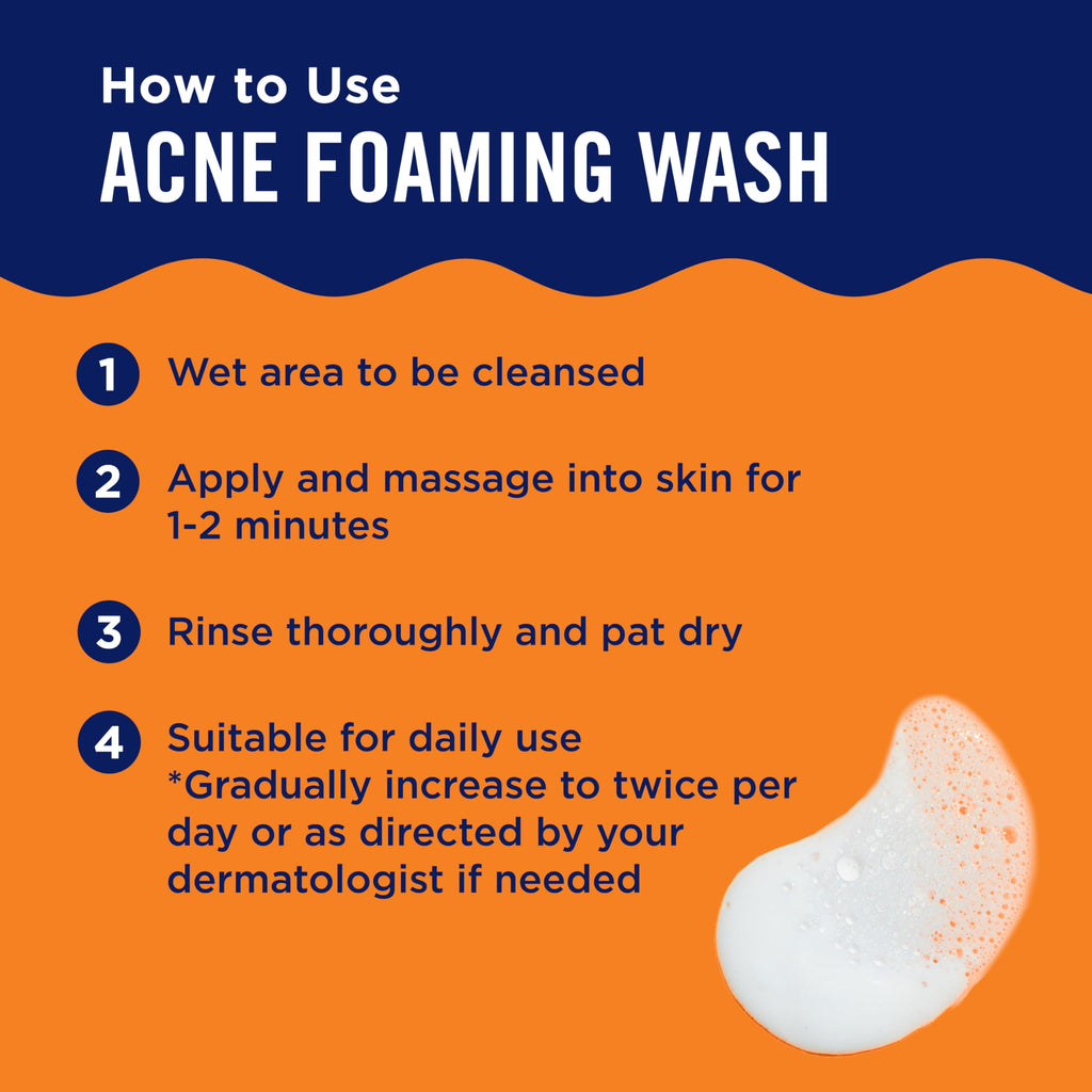 PanOxyl 10% Benzoyl Peroxide Acne Foaming Wash, Maximum Strength, Daily Acne-Fighting Face and Body Cleanser, Face Wash to Clear, Treat and Prevent Acne Pimples and Stubborn Breakouts, 5.5 Oz Tube