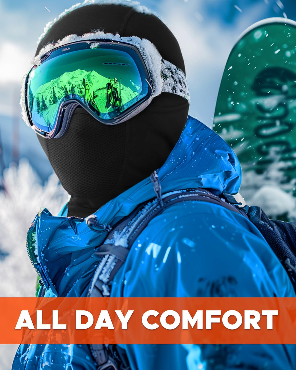 Balaclava Face Ski Mask with Movable Design for Men Women-Fleece Winter Face Covering for Cold Weather Skiing Outdoor Work ArmyGreen