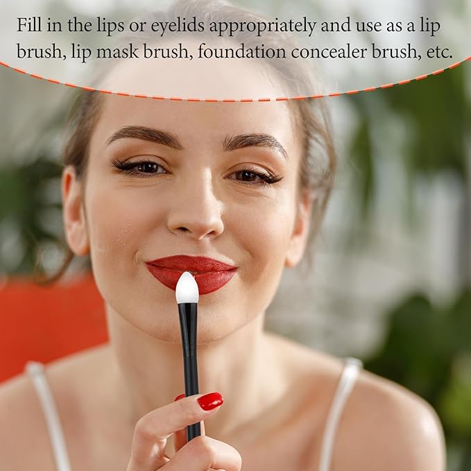 3 Pcs Silicone Makeup Applicator Shadow Brush Eyeshadow Applicators Eyeshadow Brush Lip Mask Makeup Brushes for Liquid Eye Shadow Applying Cream