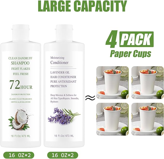 SpareCruise Hidden Liquor Shampoo Bottles for Cruise – 32oz in Total Leak-Proof Refillable Alcohol Flasks with Funnel & Pour Spout | Discreet, for Beach & Vacation