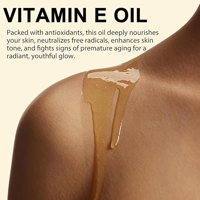 Pure Vitamin E Oil, 75,000 IU Ultra Concentrated & Natural for Smoothing Marks & Wrinkles & Moisturizing Skin & Hair & Cuticles, Cold Pressed/Hexane Free/Non-GMO, 60ML/2Fl Oz