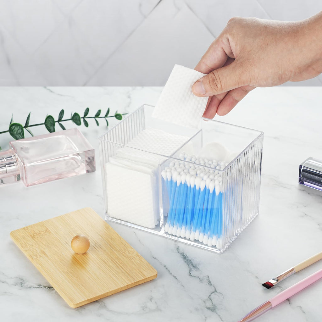 KIMCHOMERSE Qtips Holder Storage, Bathroom Cotton Balls Holder
