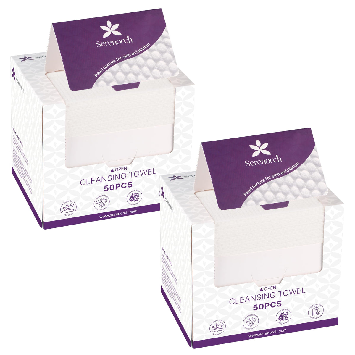 Serenorch Mother's Day Box Disposable Face Towels XL, 50 Count