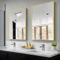 TRAHOME Bathroom Vanity Mirror for Wall, 2 Pack 36" x 24" Metal Framed Rectangular Bathroom Wall Mirror for Over Sink, HD Shatterproof Glass, Hangs Horizontally or Vertically(Gold)