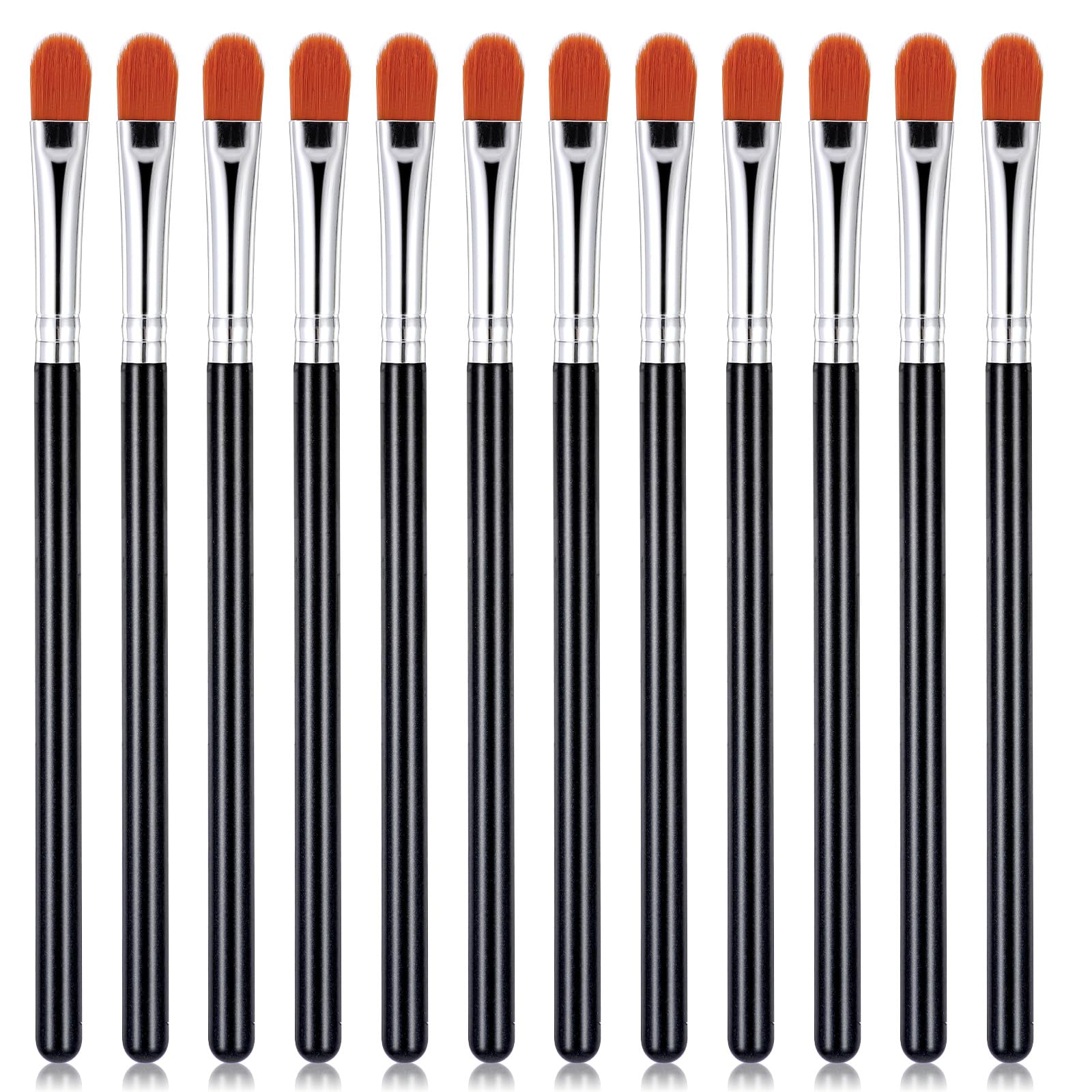 YBEATY 6 Pcs Eye Shadow Primer Applicator Brush for Blending Flat Round Small Concealer Makeup Concealer Brush Professional Eyeshadow Tools for Applying Cream Liquid Shadows and Eye Primer Base