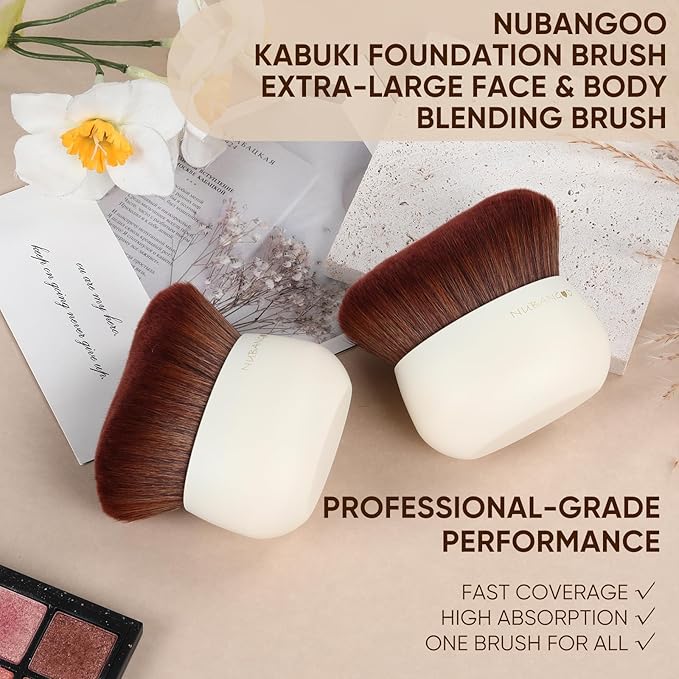 NUBANGOO Extra Large Body Makeup Brush,Tanning Brush, Self Tanner, Foundation Bronzer Brush Cream Powder liquid Foundation, Body Lotion, Self-tan Mousse, Face Neck Leg Full Body Blending Brush(White)