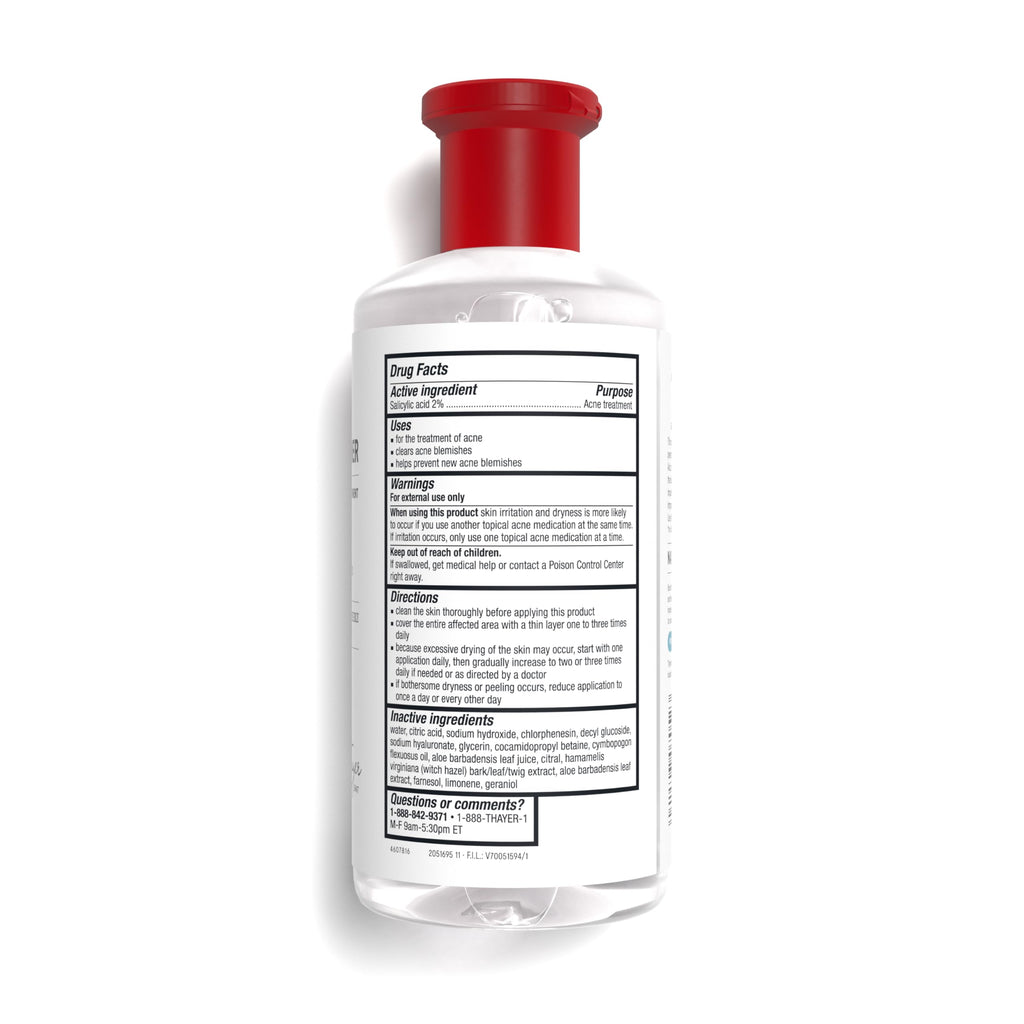 Thayers Blemish Clearing Salicylic Acid Toner, Acne Treatment Face Toner with 2% Salicylic Acid, Soothing and Non-Stripping Skin Care, 12 Fl Oz