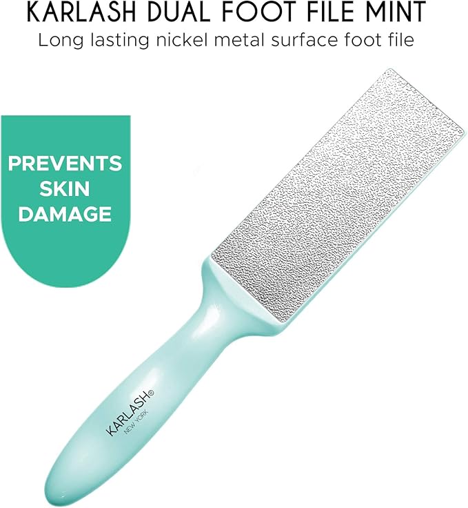 Karlash 2-Sided Nickel Foot File for Callus Trimming and Callus Removal, Mint (1)