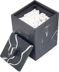 Joitsvia Cotton Swab Canister with Lid, Resin Bathroom Containers Canister Cotton Ball Organizer, for Jewelry Necklace Ring Earring Storage jar Gift Case (Matte Ink Black)