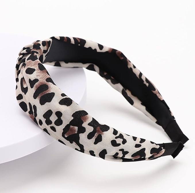 DRESHOW 8 Pack Fashion Knotted Headbands Vintage Velvet Leopard Print Pearl Headbands Hair Hoop Wide Turban Hairbands Accessories for Women Girls
