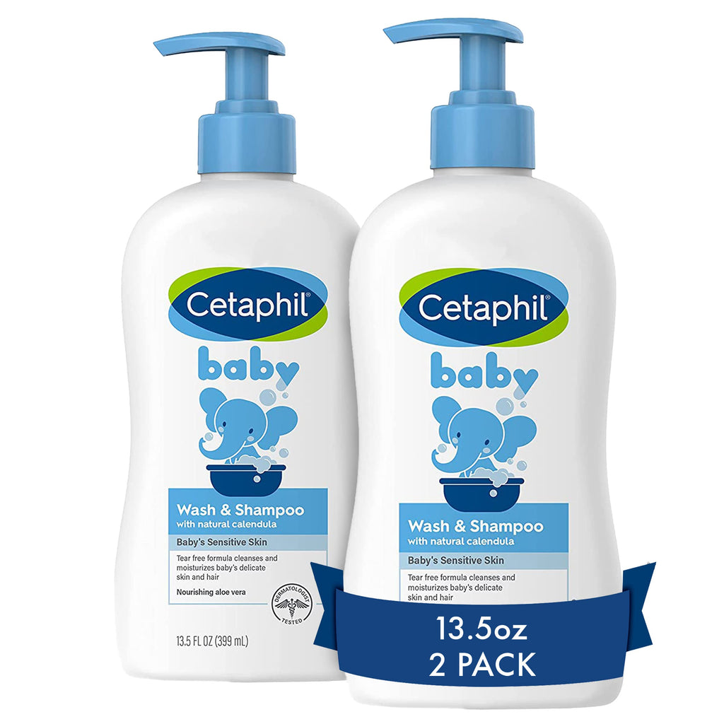 Cetaphil 2-in-1 Baby Shampoo & Body Wash, Tear Free, 13.5oz, 2ct
