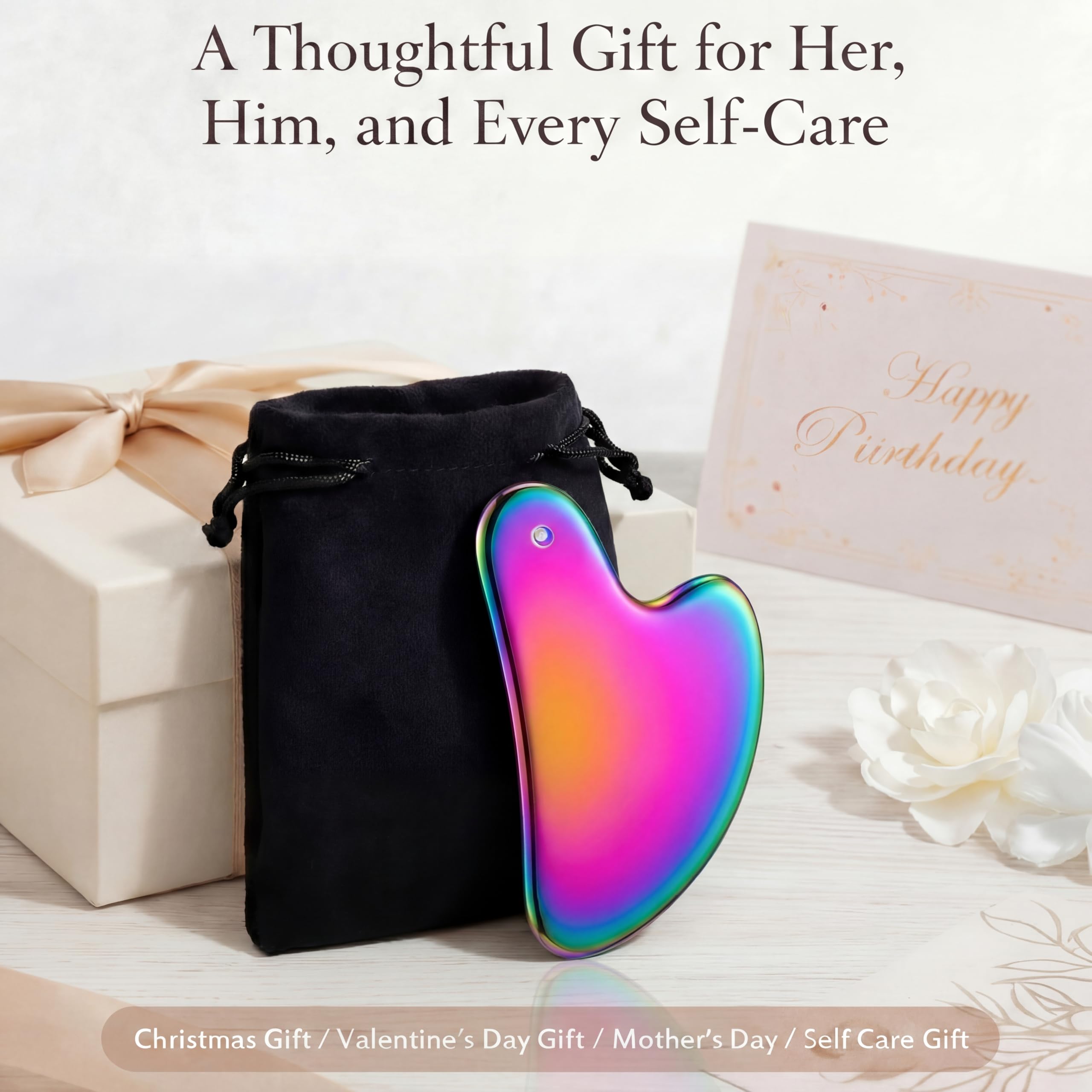 Nuanchu 304 Stainless Steel Gua Sha Facial Tool Rainbow