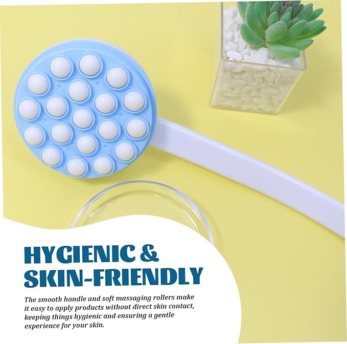 Back Lotion Applicator, Lotion Applicator for Back, Long Handle with 19 Massaging Rollers, Easy Install for Daily Use