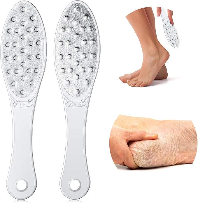 1 Pc Stainless Steel Foot Scraper Metal Foot File Double Sided File Callus Remover Professional Feet Rasp Scrubber for Wet or Dry Skin Easy to Clean Pedicure Tool Heel
