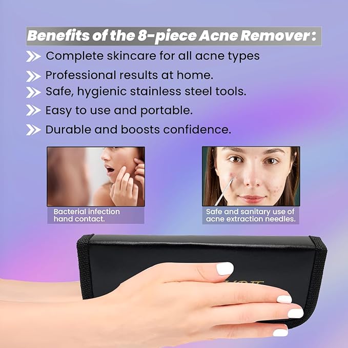 Acne Needle Blackhead Remover Pimple Blemish Comedone Extractor Tweezer Tool Kit