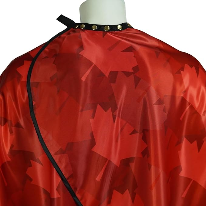 Professional Barber Cape for Men with Copper Snaps Haircut Salon Capes for Hairstylists Water-Resistant Hairdresser Gown, 63"×56" (Canadian Flag)