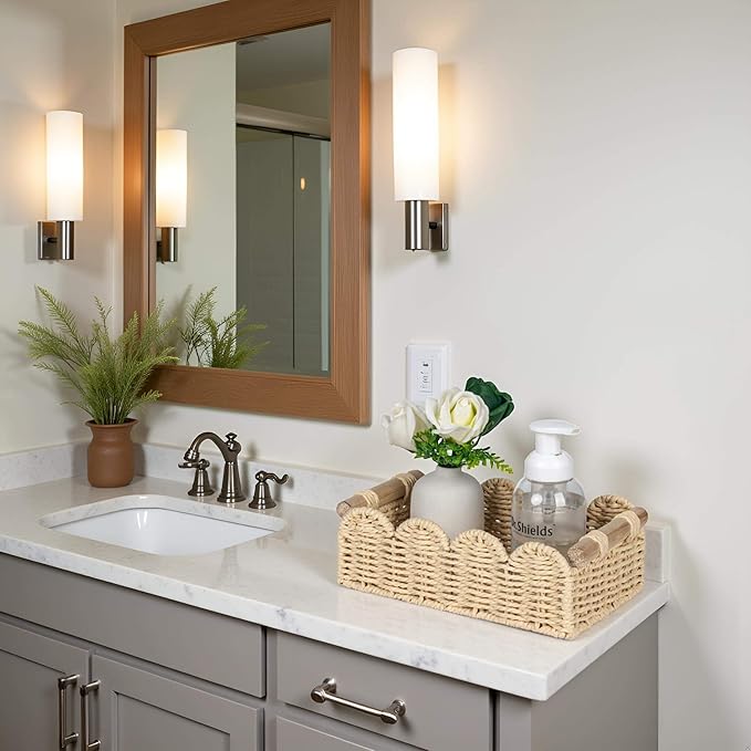 CubesLand Bathroom Basket Organizer, Toilet Tank Paper Storage Baskets 2PK