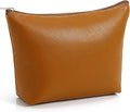 Kigeli PU Leather Makeup Bag for Women Gift Cosmetic Pouch for Purse Waterproof with PU Leather Travel Toiletry Organizer with Zipper for Women Bridesmaid Friend Gift(Brown)