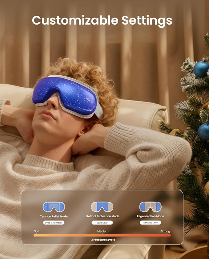 RENPHO Eye Massager with Heat and Cooling Voice Control, Birthday Gifts for Women Men, FSA Eligible HSA, Massaging Eye Mask for Dry Eyes, Head Tension and Stress Relief - Eyeris 3