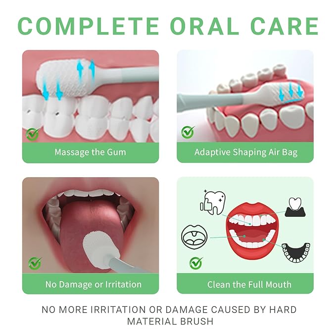 Tongueclear Soft Oral Cleaner & Gel Kit | Silicon Oral Mucosal Cleaner with Air Bag | Mouth Odor Eliminator | Fresh Mint (Set of 1)…