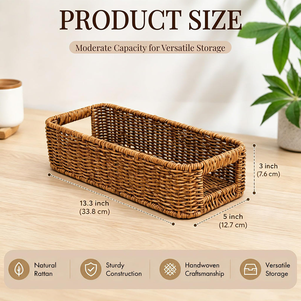 ZAVOOS 2 Pack Toilet Tank Basket with Handwoven Built-in Handle