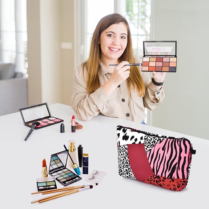 Small Makeup Bag, Mini Makeup Pouch, Cute Cosmetic Bag for Women, Toiletry Bags, Make Up Brush Skincare Organizer, Pouches for Travel Accessories