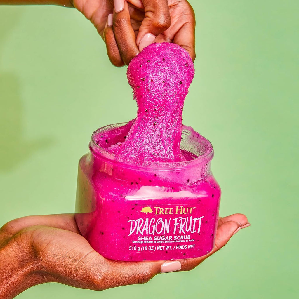 Tree Hut Dragon Fruit Body Scrub, Exfoliating Sugar Scrub, Vegan, 18 Oz