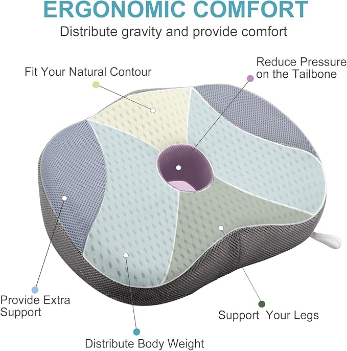 Idle Hippo Hot Tub Booster Seat, 4D Air Mesh Hot Tub Pillow with Powerful 6 Non-Slip Suction Cups, Ergonomic Booster Cushion, Quick Dry Spa Pillow for Indoor Outdoor Hot Tub-White/Grey