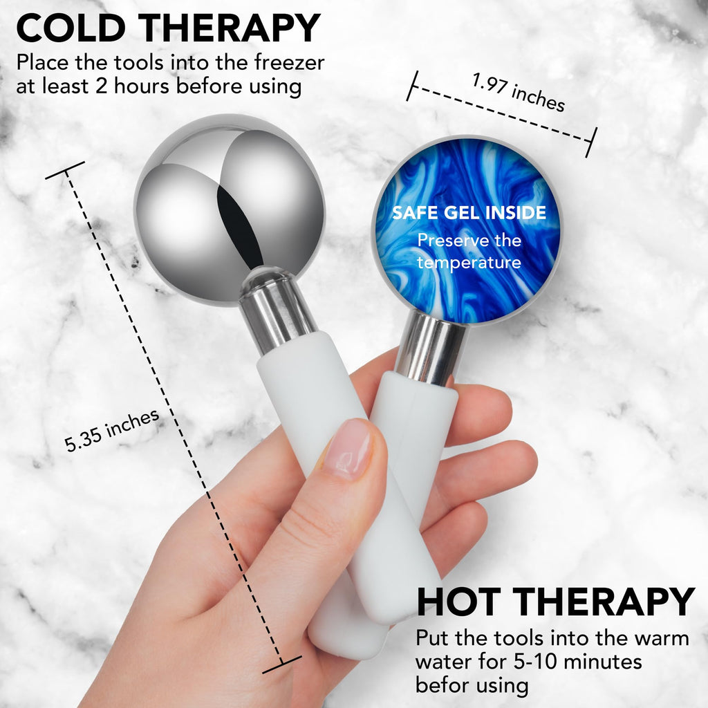 Floraison Unbreakable Stainless Steel Magic Cooling Beauty Facial Sticks for Face, Neck & Body Cryo Sticks & Cold Roller for face Puffiness & Wrinkles, Wine-Chilling Wands