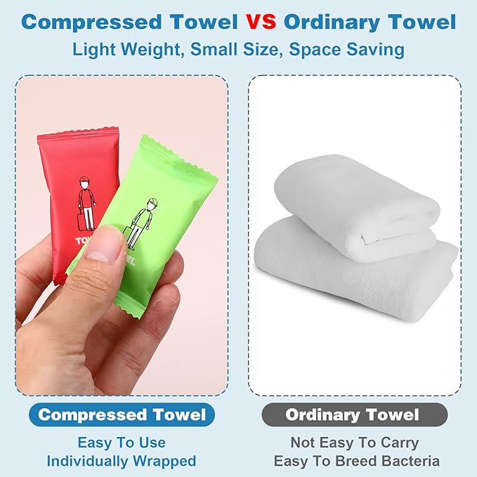 140 Pack Disposable Compressed Face Towels for Travel - 11x 7.87inch Portable Compressed Towel Tablets - Reusable Cotton Facial Towel for Outdoor, Camping, Hotel, Gym, Daily Use, Dog ,Beauty Salon