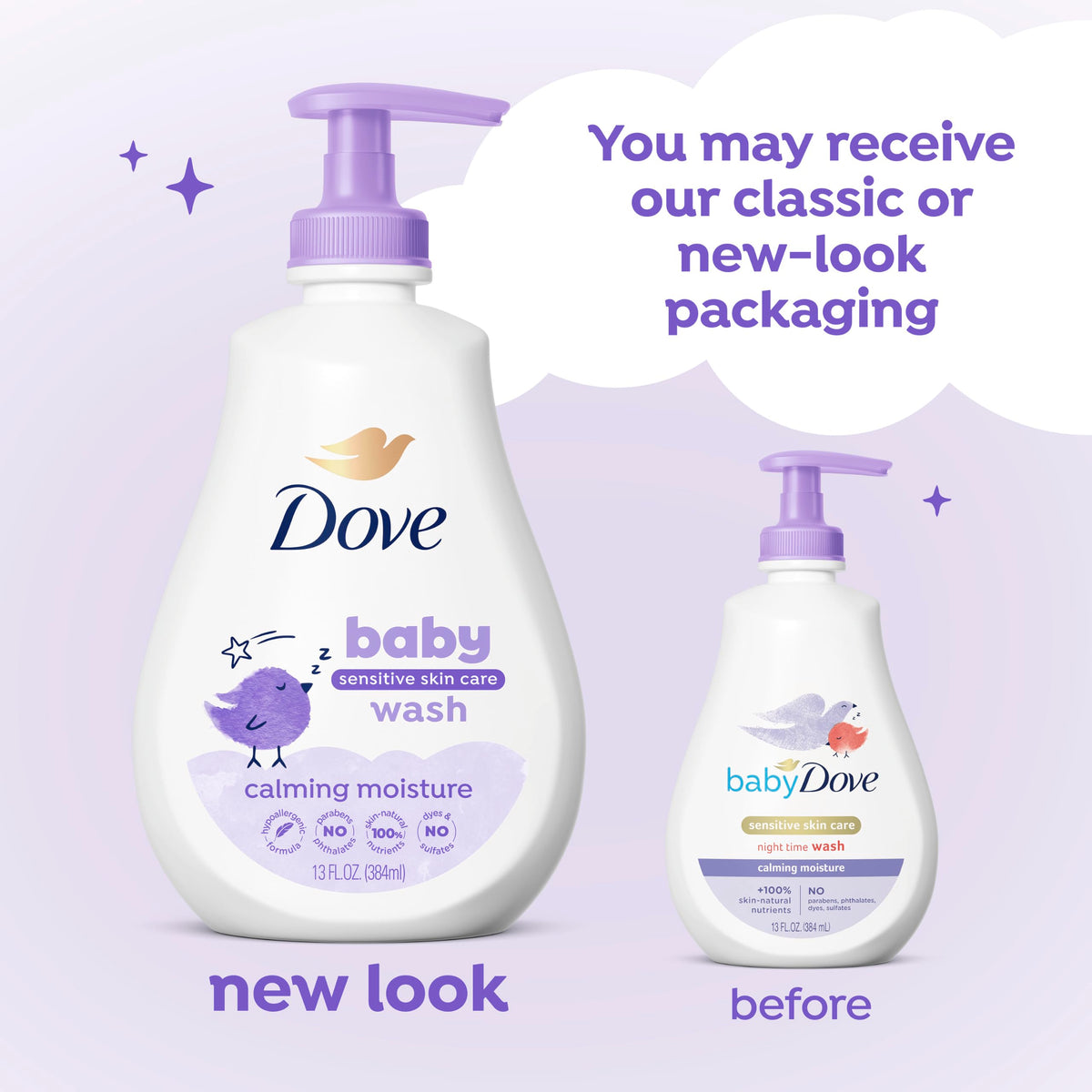 Baby Dove Sensitive Skin Care Baby Wash Calming Moisture 13 oz