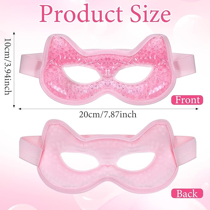 Qianyu Cooling Eye Mask Gel Bead Eye Packs Hot Cold Compress Reusable Face Mask for Dry Puffy Eyes Puffiness Dark Circles Headaches Sleeping Stress Relief Skin Care Men Women