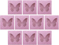 10 Sets Colored Square False Eyelash Organizer Boxes with Butterfly Cutout, Lash Packaging Cases for Makeup Storage, Pink Lash Holders for Cosmetic Use