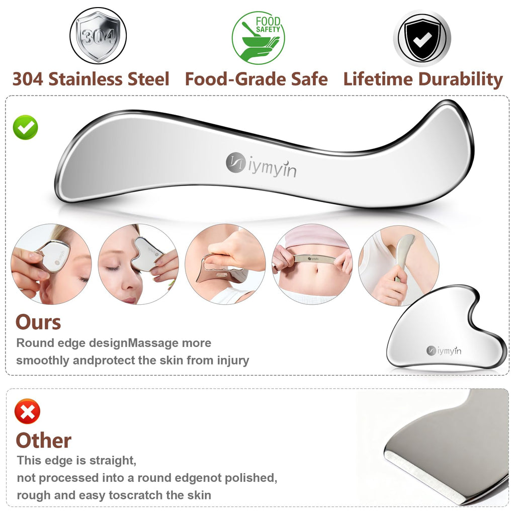 Niymyin 304 Stainless Steel Fascia Gua Sha for IASTM & Sore Muscle Massage