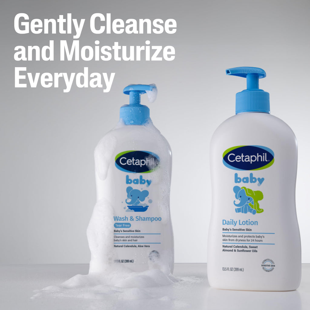 Cetaphil 2-in-1 Baby Shampoo & Body Wash, Tear Free, Calendula, 7.8 Fl Oz