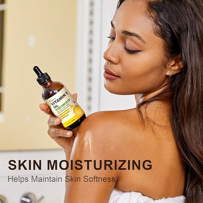 Yoken Vitamin E Oil for Skin 4 Oz Glass Bottle Vitamine Body oils for Face