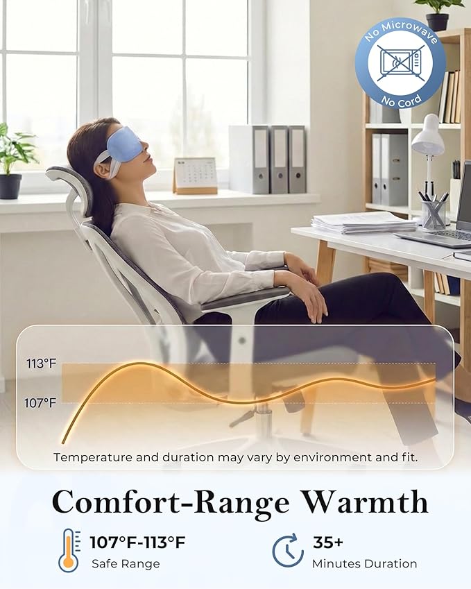 FACEMOON 16 Pack Steam Eye Mask for Dry Eyes: Self-Heating Warm Compress for Stye Relief & Digital Eye Strain, FSA&HSA Eligible, Travel & Spa Essential, Disposable, Self-Care Gift, Unscented