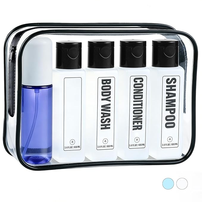 GearTrust TSA Travel Size Bottles for Toiletries, Shampoo Travel Bottles