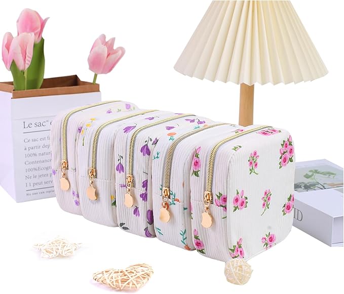 2-Pack Period Bag for Women Girls, Portable Corduroy Sanitary Napkin Storage Bag Period Pouch Small Discreet Menstrual Pouch, Sanitary Pads Period Kits Tampons Holder for First Period
