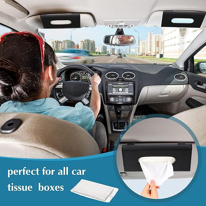 Cartisen Car Tissue Refills, Auto Travel Tissue Packs, Facial Napkin Refills for Car Visor Tissue Holder - 3-Ply 36 Sheets/Pack - 4Packs