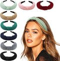 DRESHOW 8 Pack Knotted Headbands for Women Wide Turban Headband Yoga Exercise Ribbing Head Wraps Hair Bands Accessories