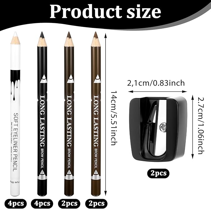 BOHUIZ 12Pcs Barber Pencil, Magic Hairline Pencils with 2 Sharpener