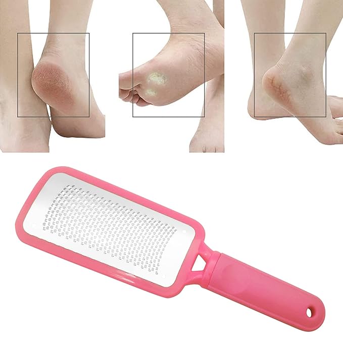 Professional Foot Files Callus Remover,Foot Scrubber for Dead Skin,Stainless Steel Foot Rasp-Pink（1 Pack）