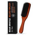 Mens Beard Brush with Handle, 9 in, Soft Boar Bristle, Wooden