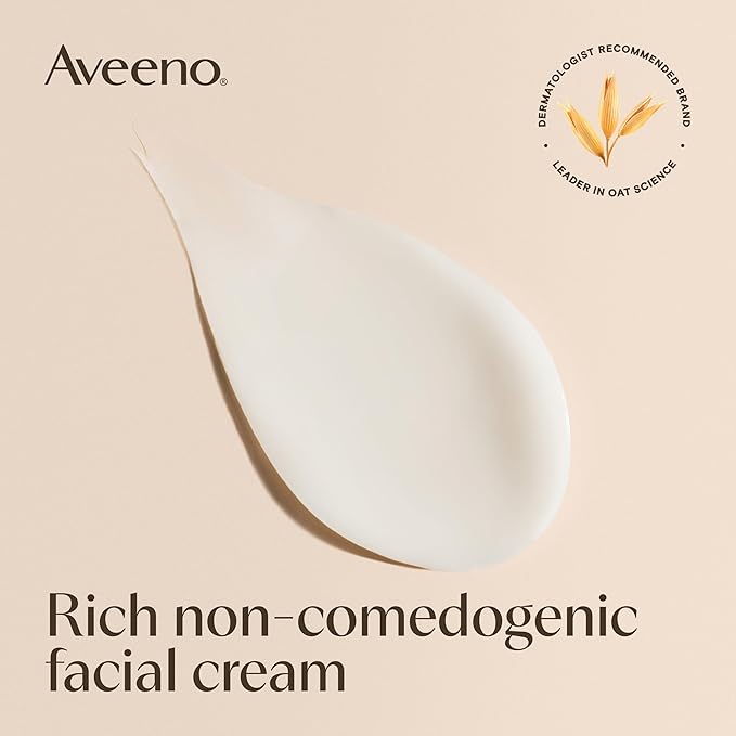 Aveeno Calm + Restore Redness Relief Moisturizing Face Cream, Non-Comedogenic Facial Moisturizer with Ceramide & Vitamin B5, Hydrating for Dry, Sensitive Skin, Hypoallergenic, Fragrance-Free, 1.7 Oz