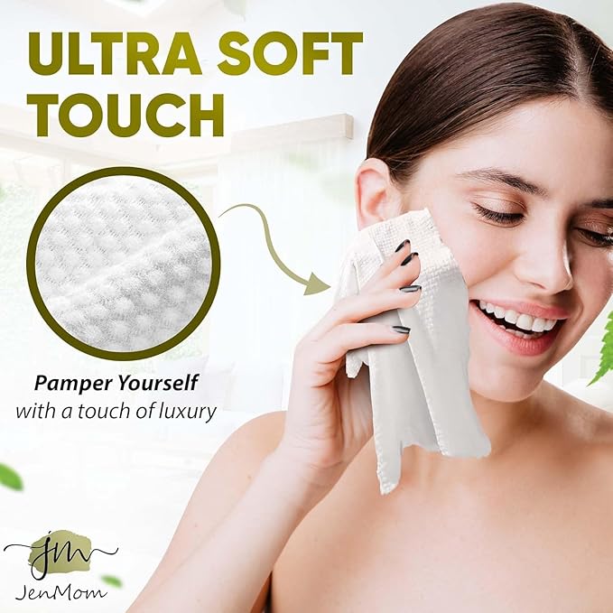 Disposable Face Towels – 200 Count (4 x 50 Boxes) Biodegradable Dry Wipes for Sensitive Skin | Soft, Lint-Free, Fragrance-Free & Vegan Facial Cleansing Towels | Chemical-Free Wipes