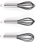 Hair Color Whisks - 3 Silicone Hair Dye Mixers with Stainless Steel Handles